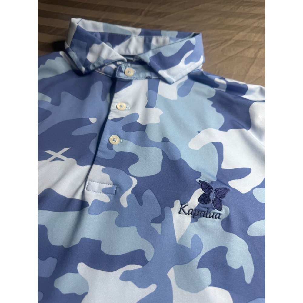 RLX Ralph Lauren Mens Blue Camo Kapalua Golf Polo Shirt Size M - Picture 8 of 9